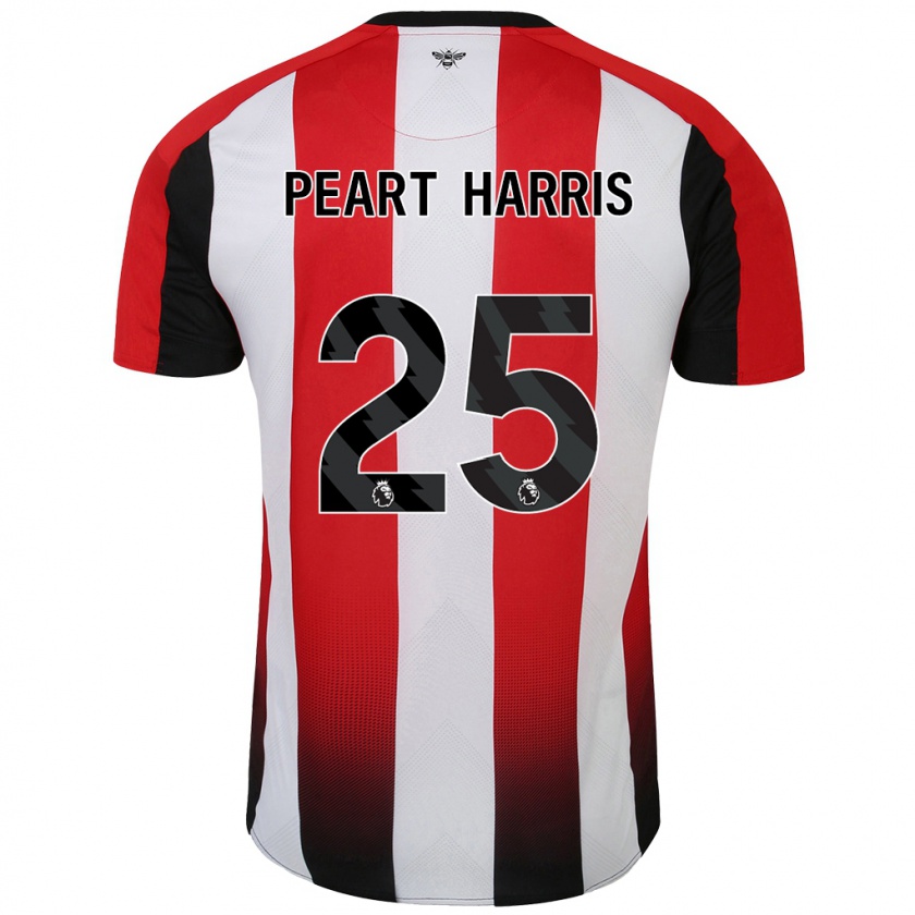 Kandiny Niño Camiseta Myles Peart-Harris #25 Rojo Blanco 1ª Equipación 2024/25 La Camisa Chile