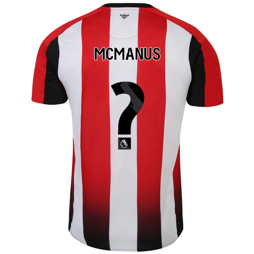 Kandiny Niño Camiseta Conor Mcmanus #0 Rojo Blanco 1ª Equipación 2024/25 La Camisa Chile