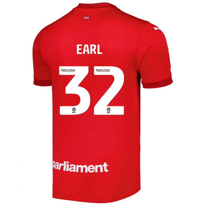 Kandiny Niño Camiseta Josh Earl #32 Rojo 1ª Equipación 2024/25 La Camisa Chile