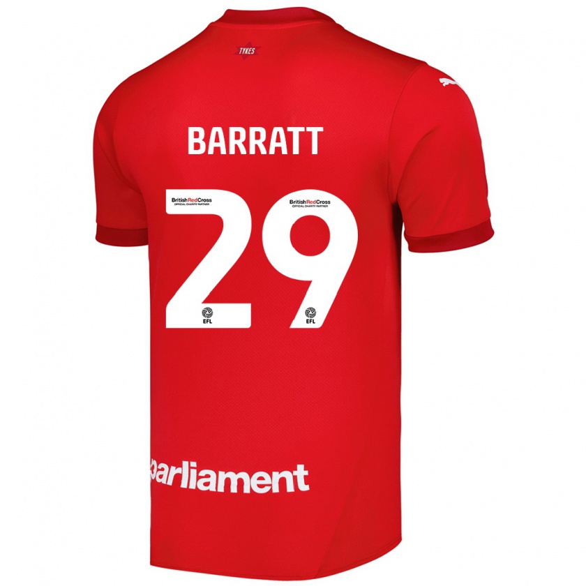 Kandiny Niño Camiseta Connor Barratt #29 Rojo 1ª Equipación 2024/25 La Camisa Chile