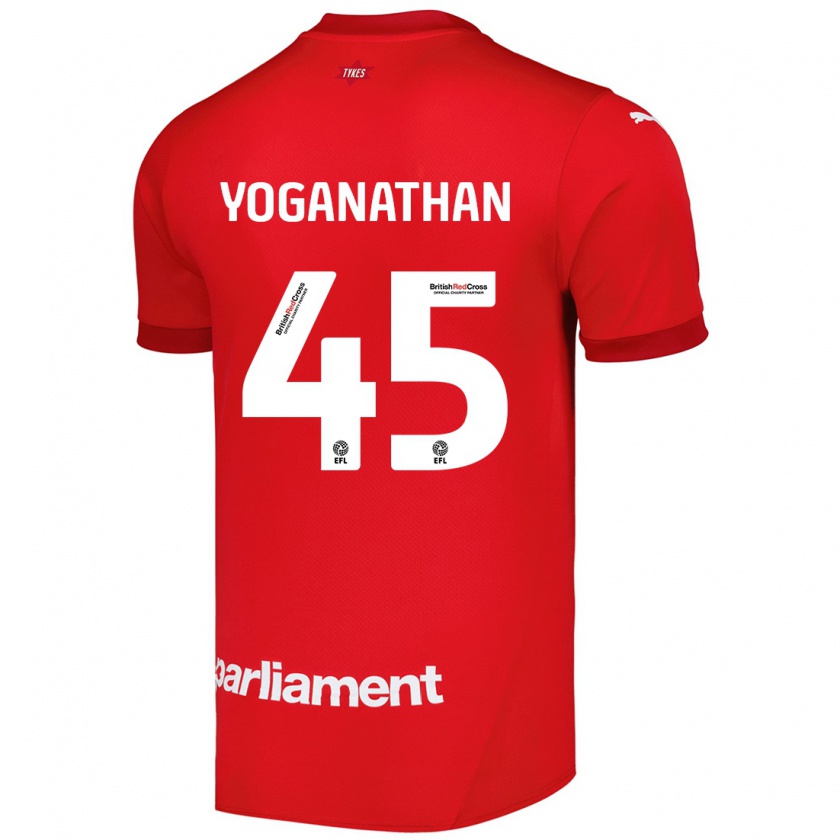 Kandiny Niño Camiseta Vimal Yoganathan #45 Rojo 1ª Equipación 2024/25 La Camisa Chile