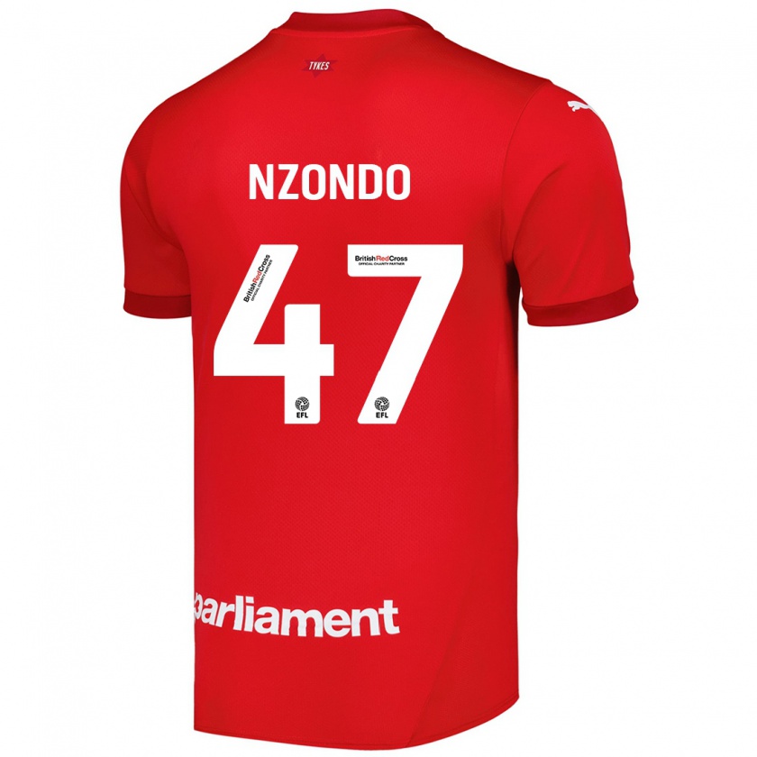 Kandiny Niño Camiseta Emmaisa Nzondo #47 Rojo 1ª Equipación 2024/25 La Camisa Chile