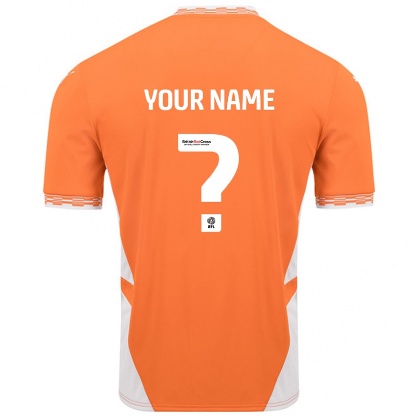 Kandiny Niño Camiseta Su Nombre #0 Naranja Blanco 1ª Equipación 2024/25 La Camisa Chile