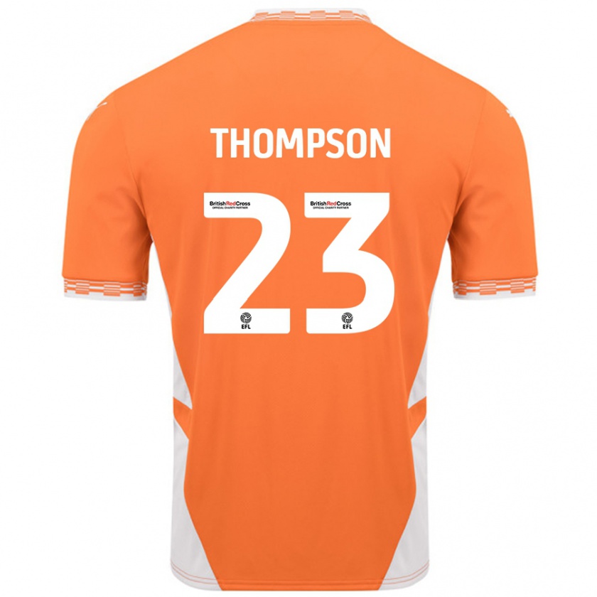 Kandiny Niño Camiseta Dominic Thompson #23 Naranja Blanco 1ª Equipación 2024/25 La Camisa Chile