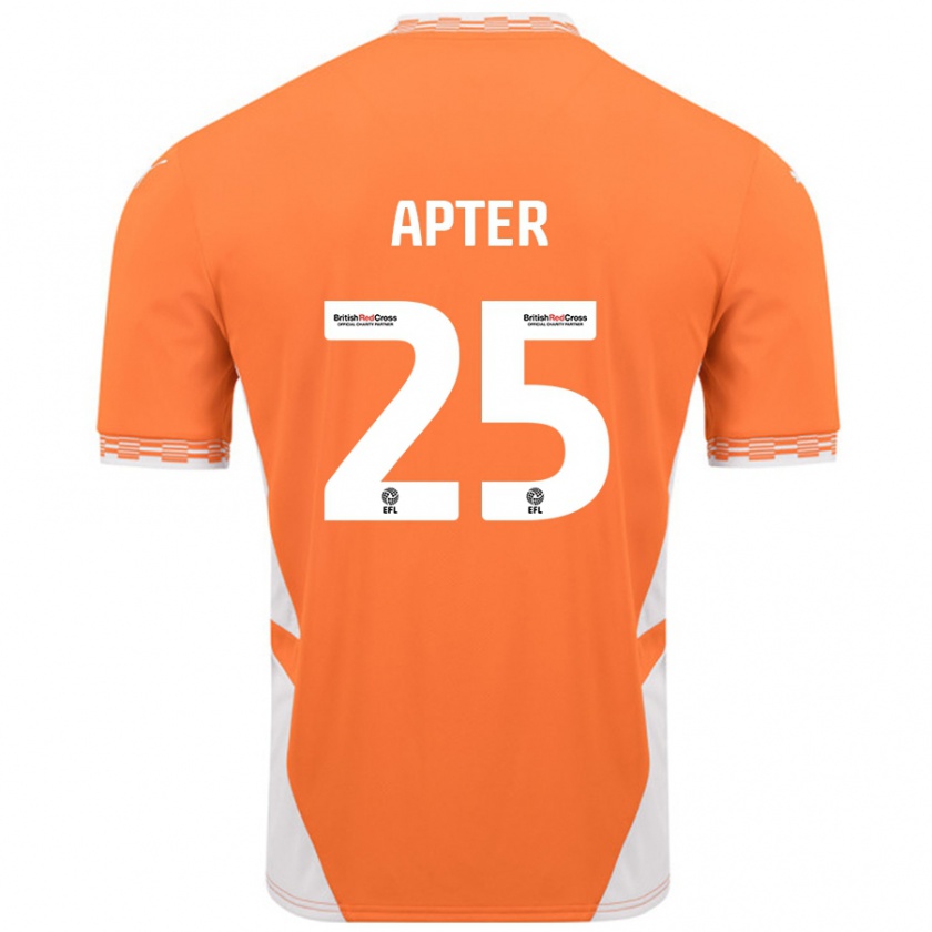 Kandiny Niño Camiseta Rob Apter #25 Naranja Blanco 1ª Equipación 2024/25 La Camisa Chile