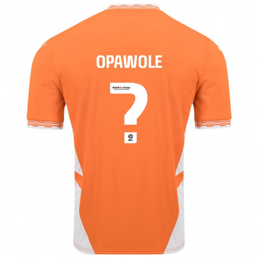 Kandiny Niño Camiseta Johnson Opawole #0 Naranja Blanco 1ª Equipación 2024/25 La Camisa Chile