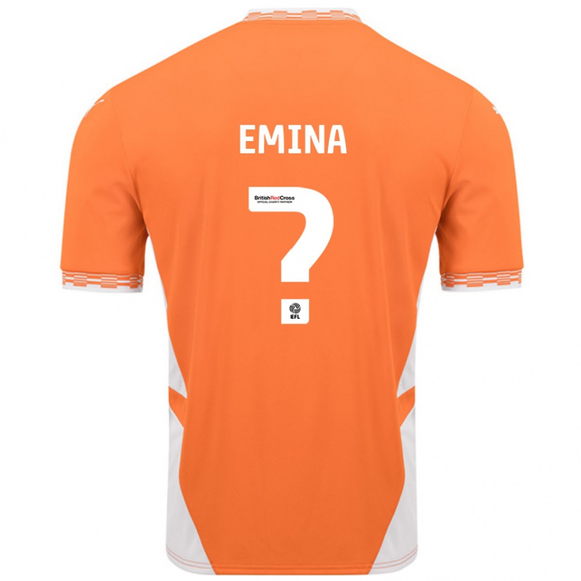 Kandiny Niño Camiseta Ezra Emina #0 Naranja Blanco 1ª Equipación 2024/25 La Camisa Chile