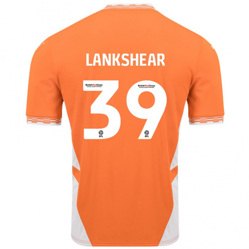 Kandiny Niño Camiseta Alex Lankshear #39 Naranja Blanco 1ª Equipación 2024/25 La Camisa Chile