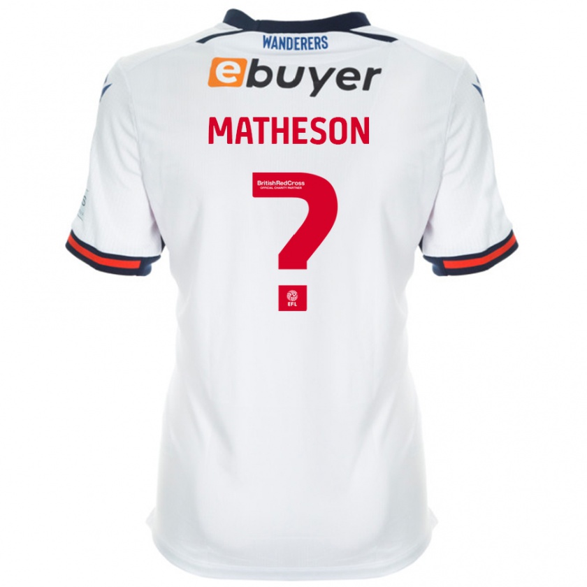 Kandiny Niño Camiseta Luke Matheson #0 Blanco 1ª Equipación 2024/25 La Camisa Chile