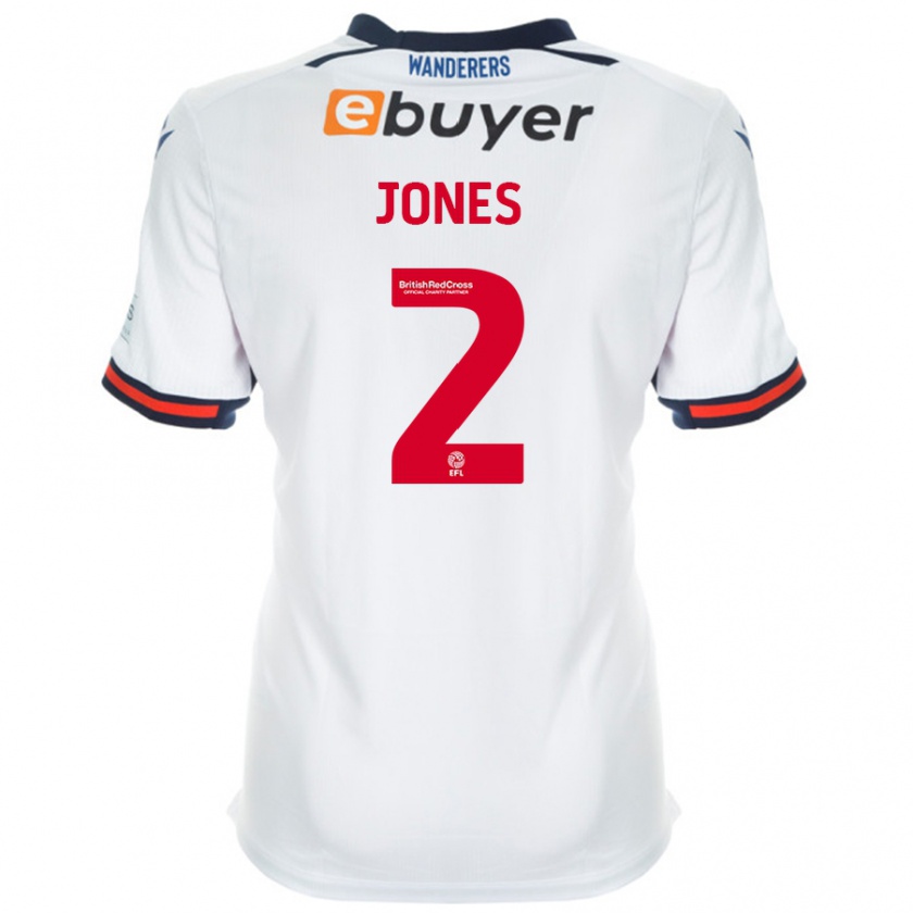 Kandiny Niño Camiseta Gethin Jones #2 Blanco 1ª Equipación 2024/25 La Camisa Chile