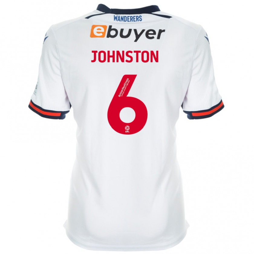 Kandiny Niño Camiseta George Johnston #6 Blanco 1ª Equipación 2024/25 La Camisa Chile