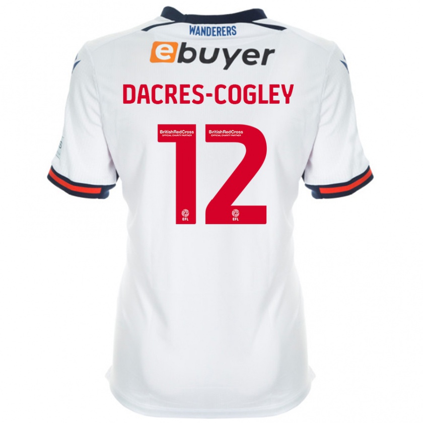 Kandiny Niño Camiseta Josh Dacres-Cogley #12 Blanco 1ª Equipación 2024/25 La Camisa Chile