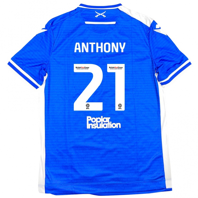 Kandiny Niño Camiseta Micah Anthony #21 Azul Blanco 1ª Equipación 2024/25 La Camisa Chile