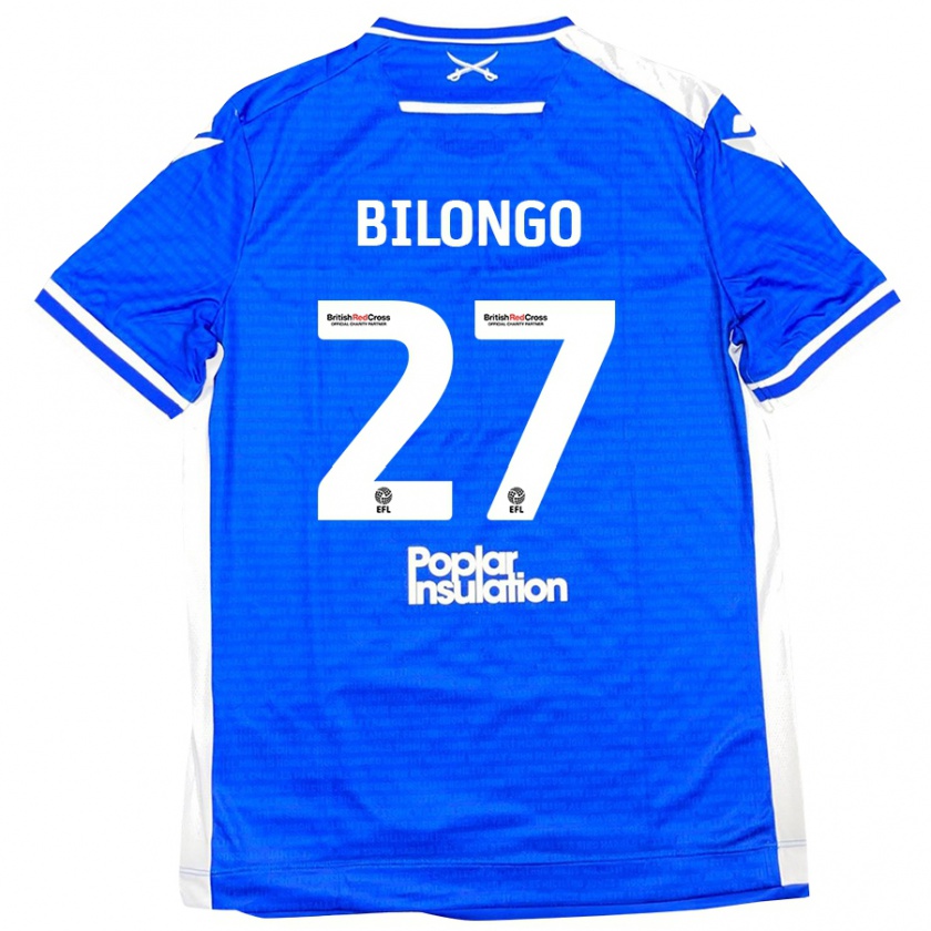 Kandiny Niño Camiseta Bryant Bilongo #27 Azul Blanco 1ª Equipación 2024/25 La Camisa Chile