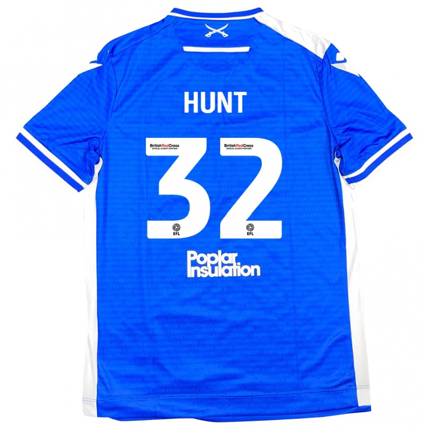 Kandiny Niño Camiseta Jack Hunt #32 Azul Blanco 1ª Equipación 2024/25 La Camisa Chile