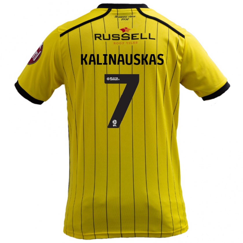 Kandiny Niño Camiseta Tomas Kalinauskas #7 Amarillo 1ª Equipación 2024/25 La Camisa Chile