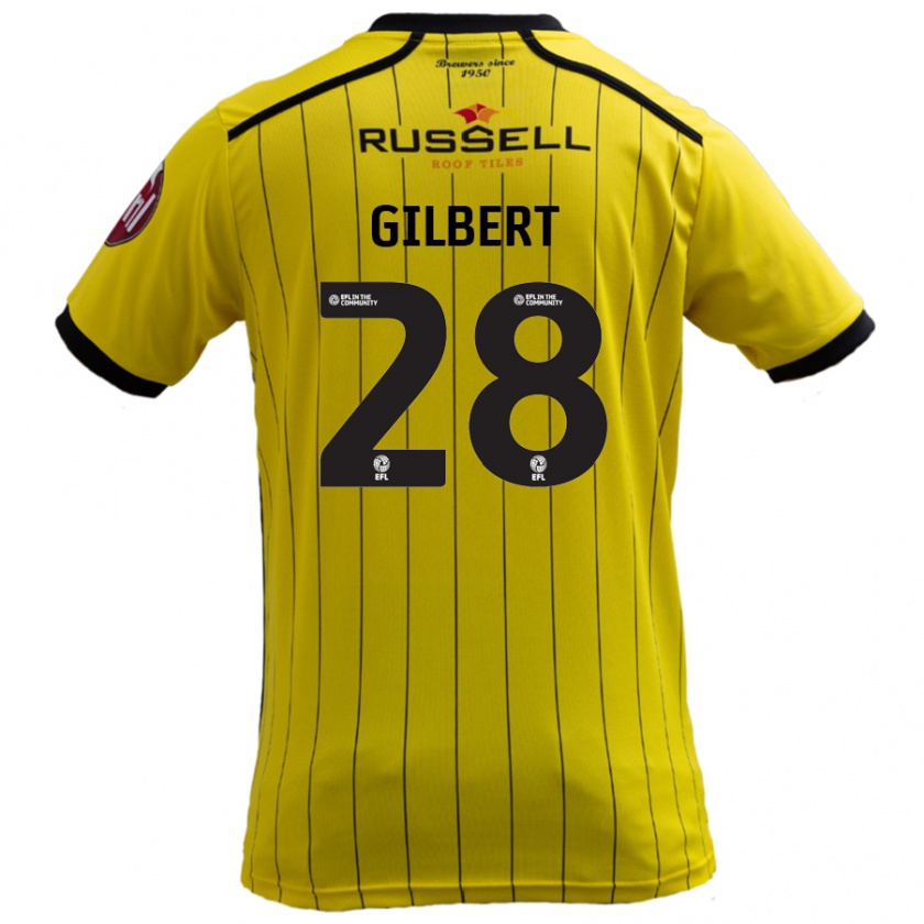 Kandiny Niño Camiseta Cameron Gilbert #28 Amarillo 1ª Equipación 2024/25 La Camisa Chile