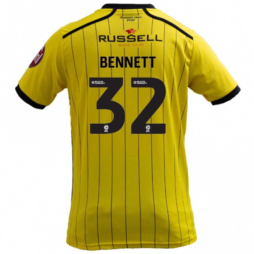 Kandiny Niño Camiseta Mason Bennett #32 Amarillo 1ª Equipación 2024/25 La Camisa Chile