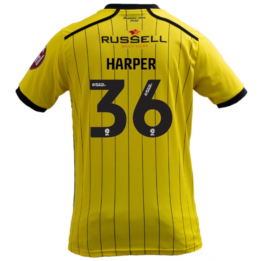 Kandiny Niño Camiseta Rekeem Harper #36 Amarillo 1ª Equipación 2024/25 La Camisa Chile