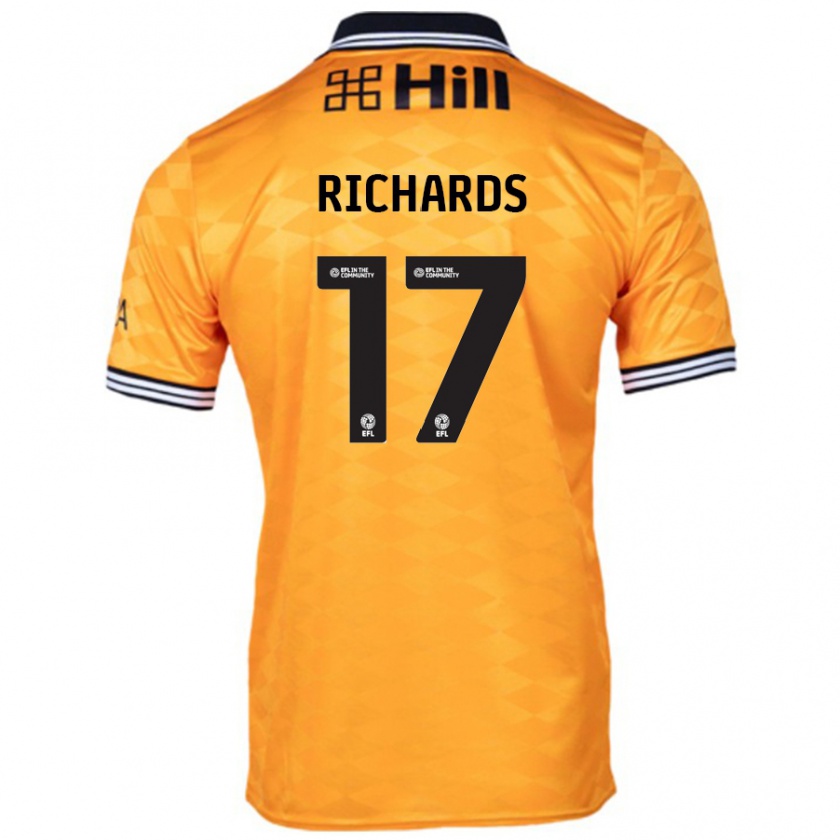 Kandiny Niño Camiseta Taylor Richards #17 Naranja 1ª Equipación 2024/25 La Camisa Chile