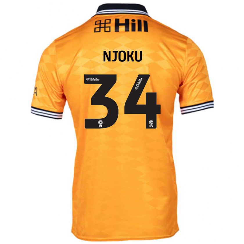 Kandiny Niño Camiseta Brandon Njoku #34 Naranja 1ª Equipación 2024/25 La Camisa Chile