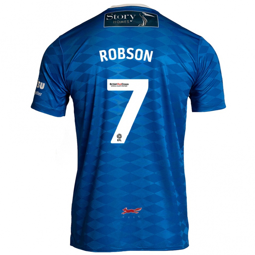 Kandiny Niño Camiseta Ethan Robson #7 Azul 1ª Equipación 2024/25 La Camisa Chile