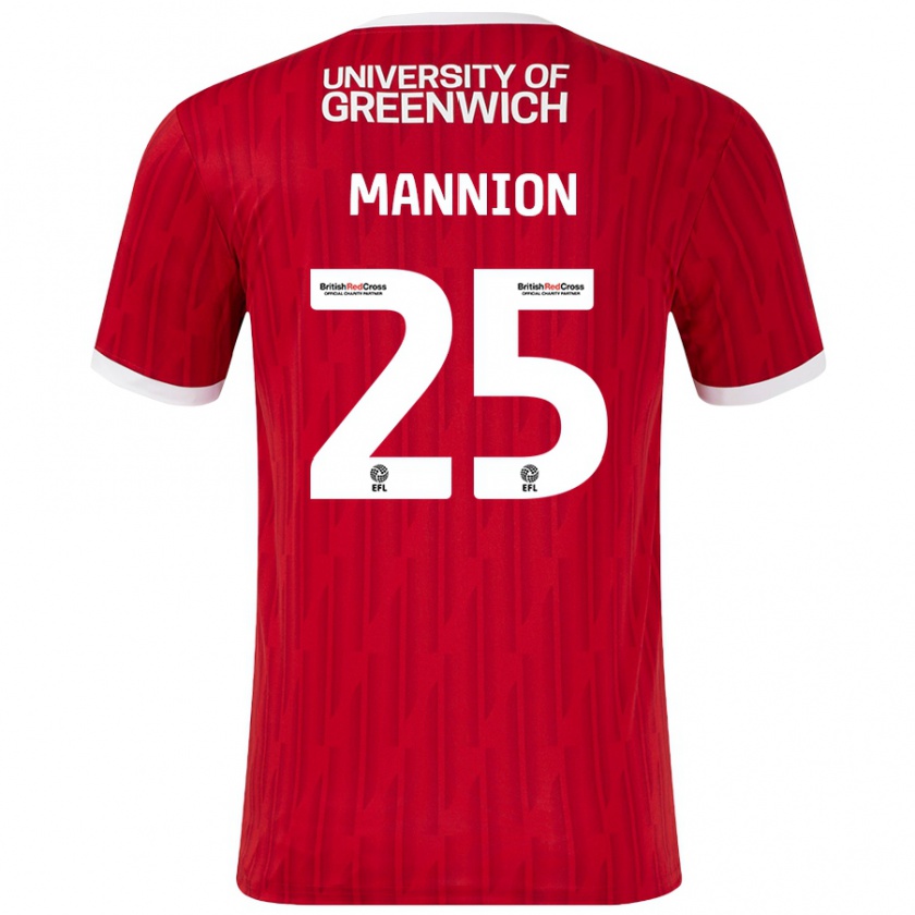 Kandiny Niño Camiseta Will Mannion #25 Rojo Blanco 1ª Equipación 2024/25 La Camisa Chile