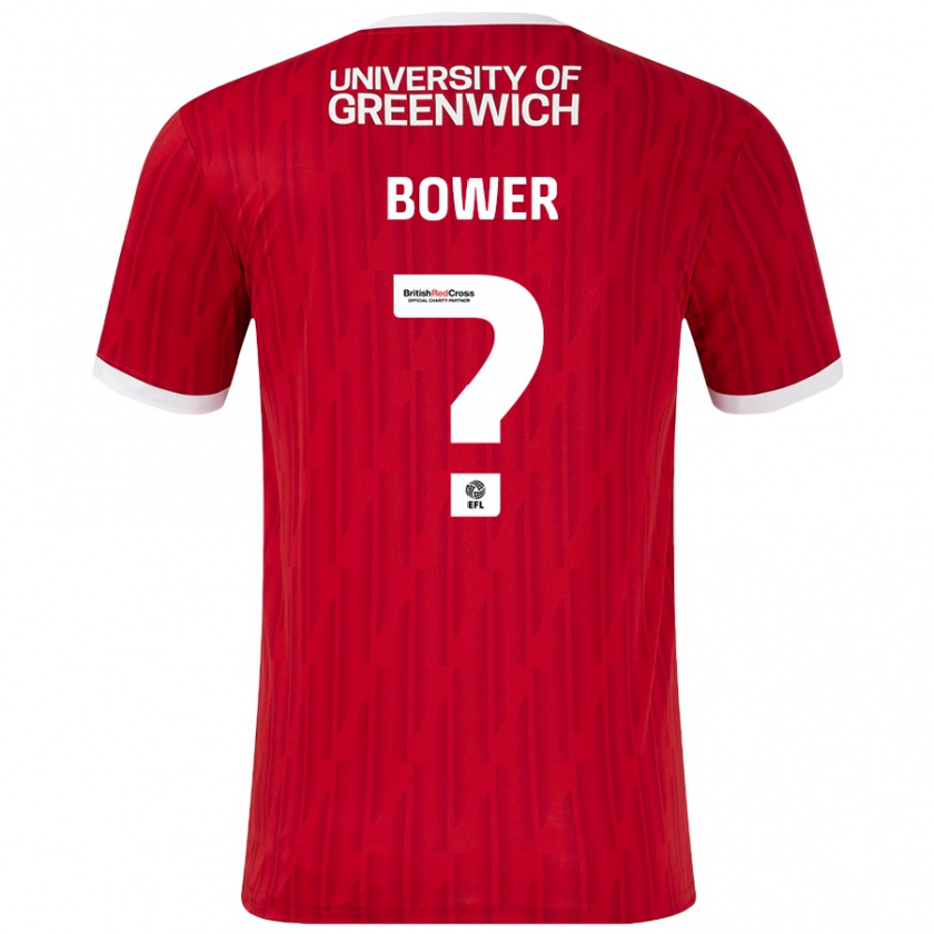 Kandiny Niño Camiseta Toby Bower #0 Rojo Blanco 1ª Equipación 2024/25 La Camisa Chile