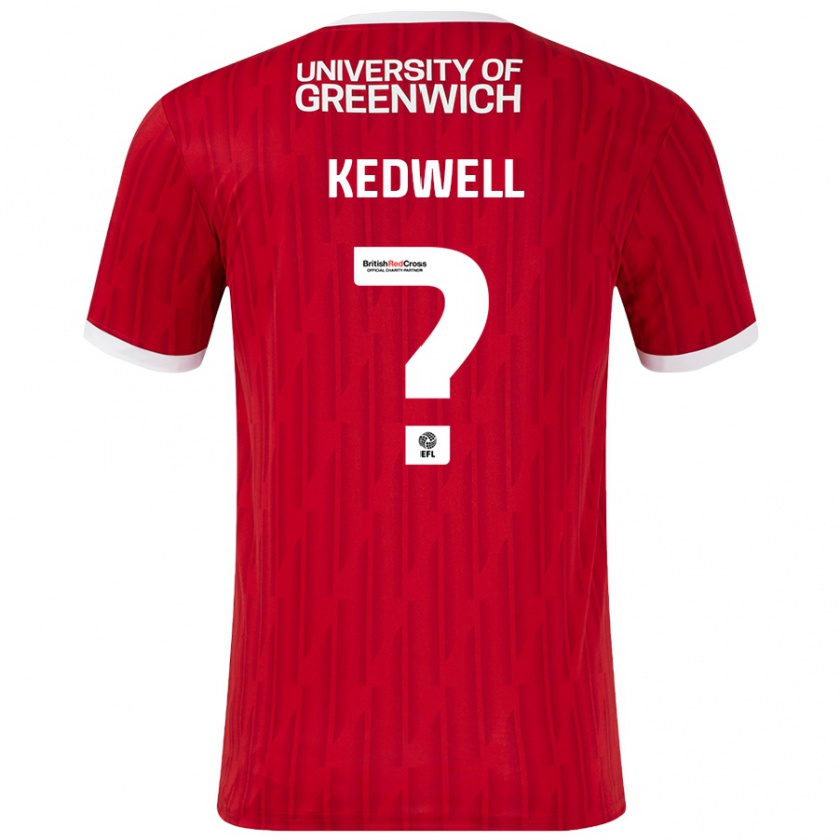 Kandiny Niño Camiseta Harvey Kedwell #0 Rojo Blanco 1ª Equipación 2024/25 La Camisa Chile