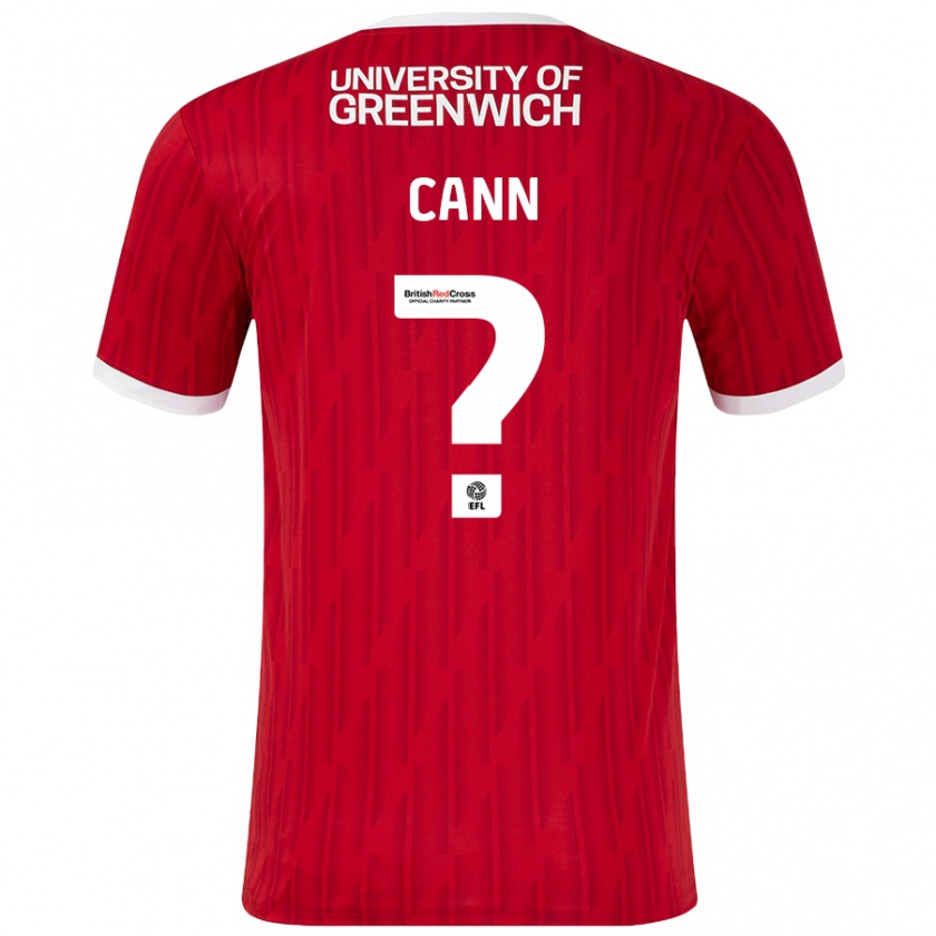 Kandiny Niño Camiseta Ethan Cann #0 Rojo Blanco 1ª Equipación 2024/25 La Camisa Chile