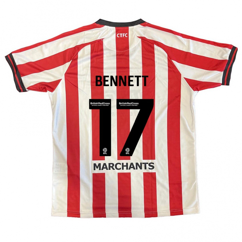 Kandiny Niño Camiseta Scot Bennett #17 Rojo Blanco 1ª Equipación 2024/25 La Camisa Chile