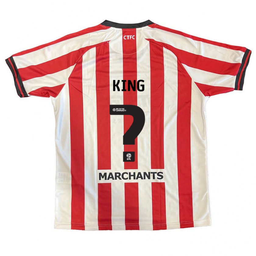 Kandiny Niño Camiseta Fred King #0 Rojo Blanco 1ª Equipación 2024/25 La Camisa Chile