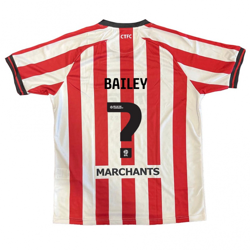 Kandiny Niño Camiseta Ieuan Bailey #0 Rojo Blanco 1ª Equipación 2024/25 La Camisa Chile