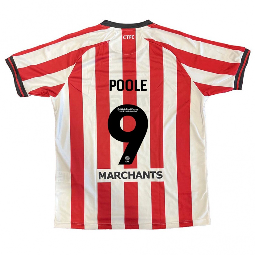 Kandiny Niño Camiseta Phoebie Poole #9 Rojo Blanco 1ª Equipación 2024/25 La Camisa Chile