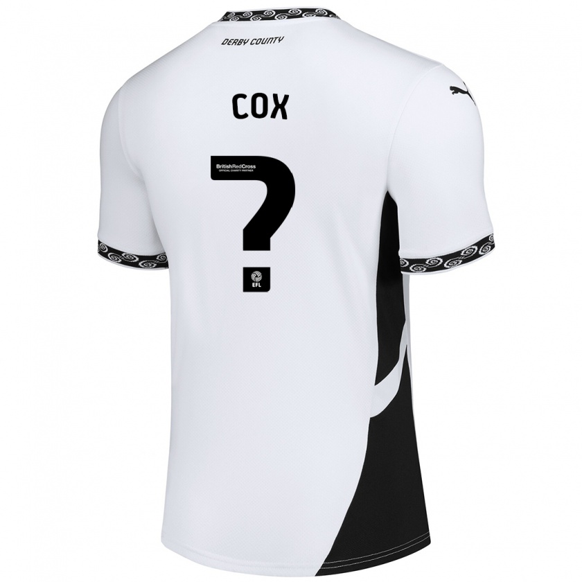 Kandiny Niño Camiseta Daniel Cox #0 Blanco Negro 1ª Equipación 2024/25 La Camisa Chile