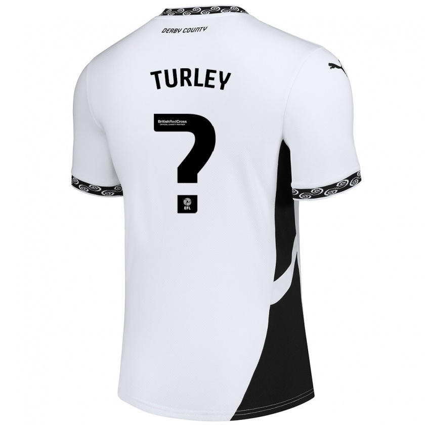 Kandiny Niño Camiseta Freddie Turley #0 Blanco Negro 1ª Equipación 2024/25 La Camisa Chile