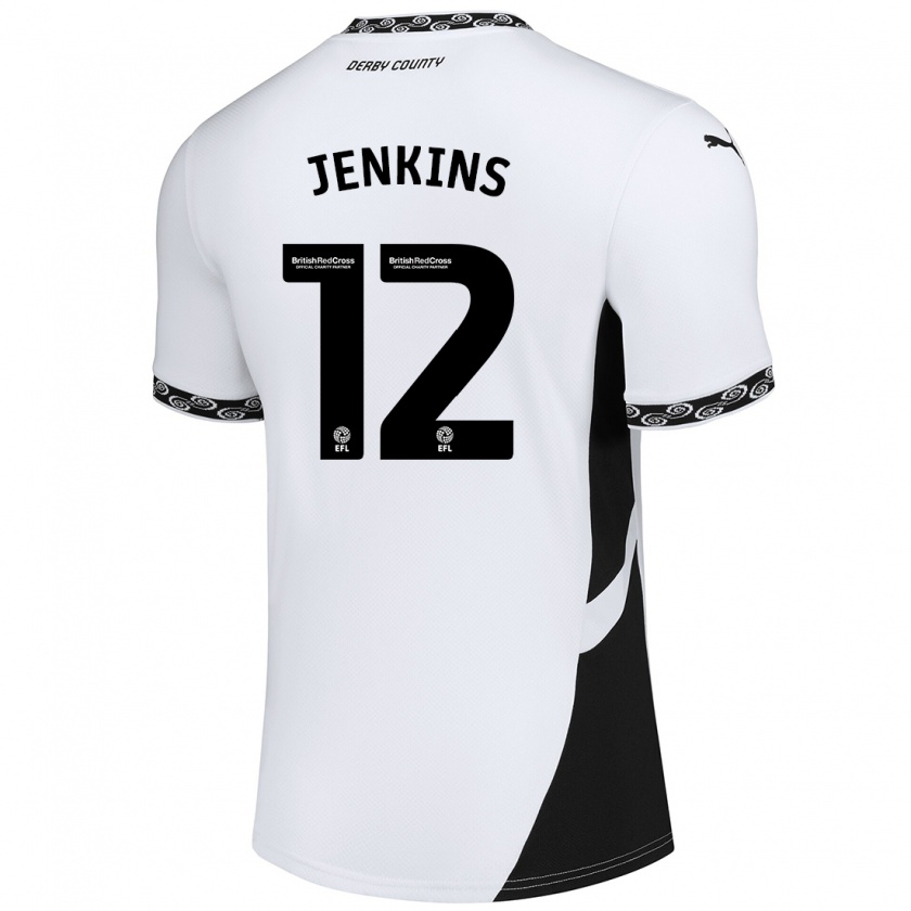 Kandiny Niño Camiseta Camille Jenkins #12 Blanco Negro 1ª Equipación 2024/25 La Camisa Chile