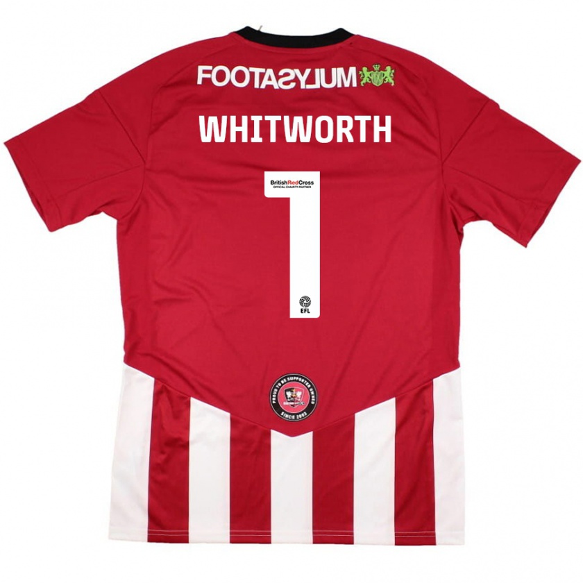 Kandiny Niño Camiseta Joe Whitworth #1 Rojo Blanco 1ª Equipación 2024/25 La Camisa Chile