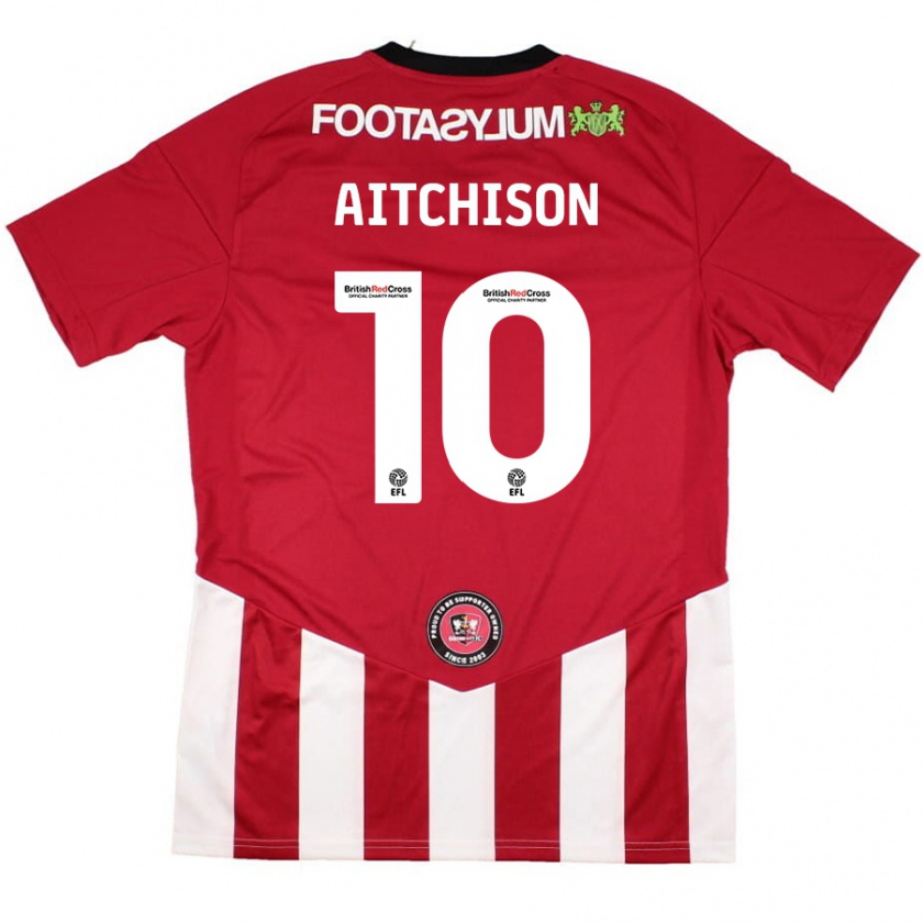 Kandiny Niño Camiseta Jack Aitchison #10 Rojo Blanco 1ª Equipación 2024/25 La Camisa Chile