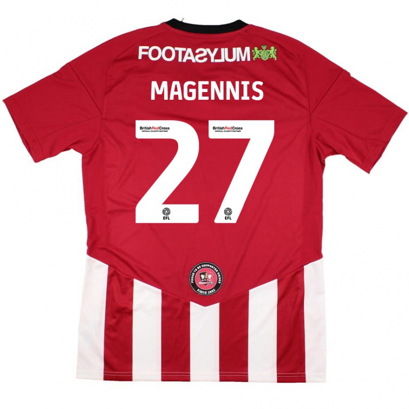 Kandiny Niño Camiseta Josh Magennis #27 Rojo Blanco 1ª Equipación 2024/25 La Camisa Chile