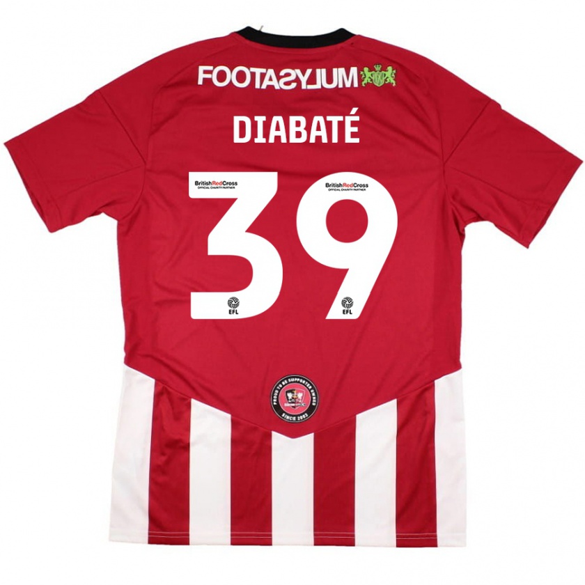 Kandiny Niño Camiseta Cheick Diabaté #39 Rojo Blanco 1ª Equipación 2024/25 La Camisa Chile