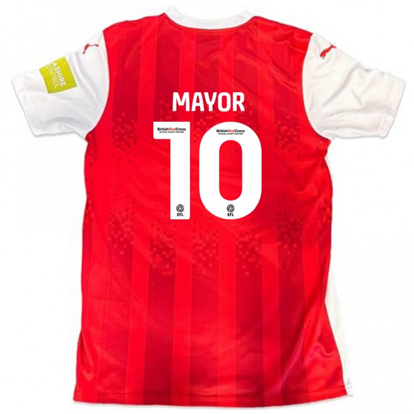 Kandiny Niño Camiseta Danny Mayor #10 Rojo Blanco 1ª Equipación 2024/25 La Camisa Chile