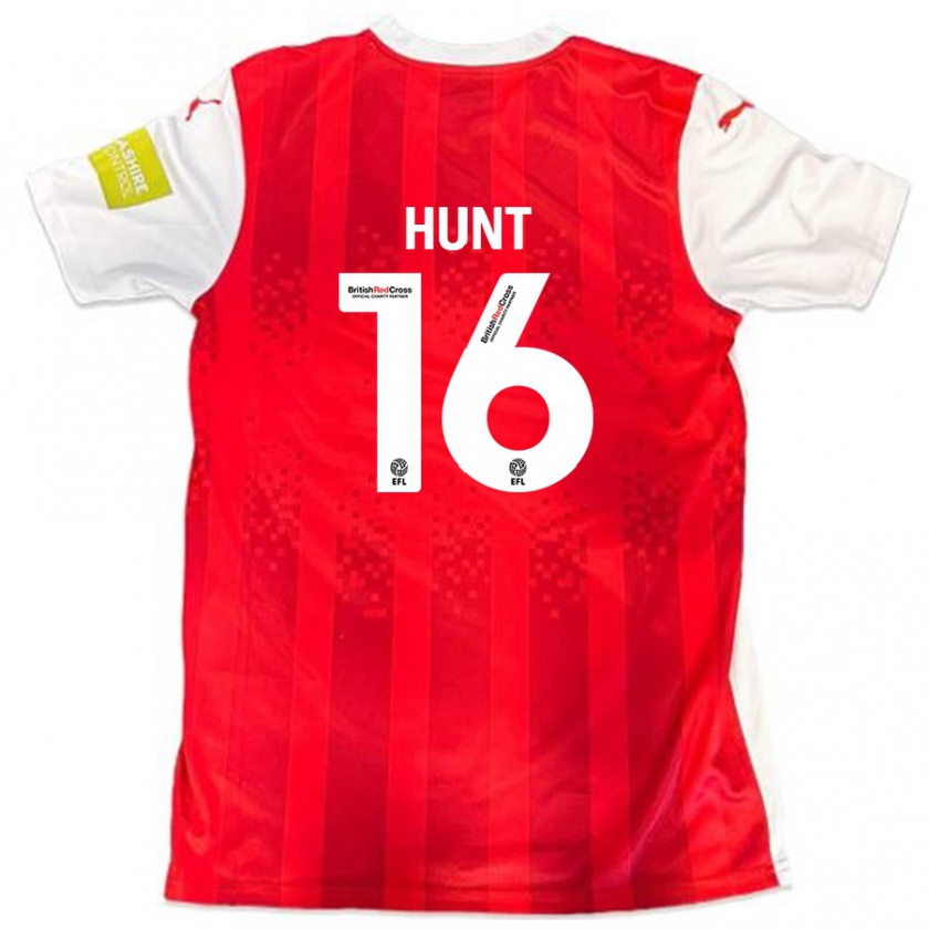 Kandiny Niño Camiseta Mackenzie Hunt #16 Rojo Blanco 1ª Equipación 2024/25 La Camisa Chile