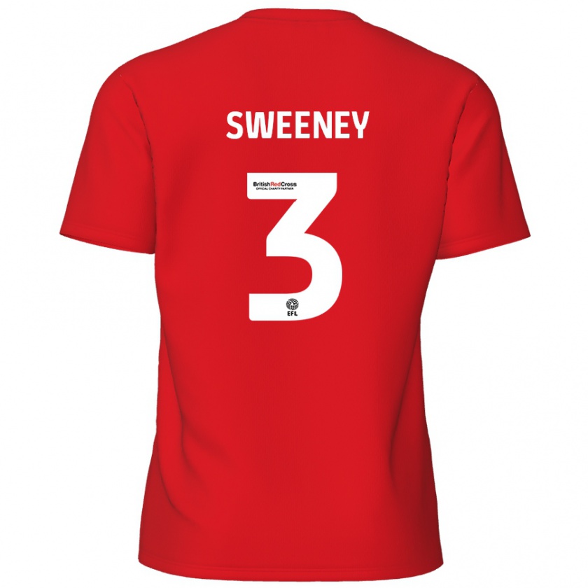 Kandiny Niño Camiseta Jayden Sweeney #3 Rojo 1ª Equipación 2024/25 La Camisa Chile