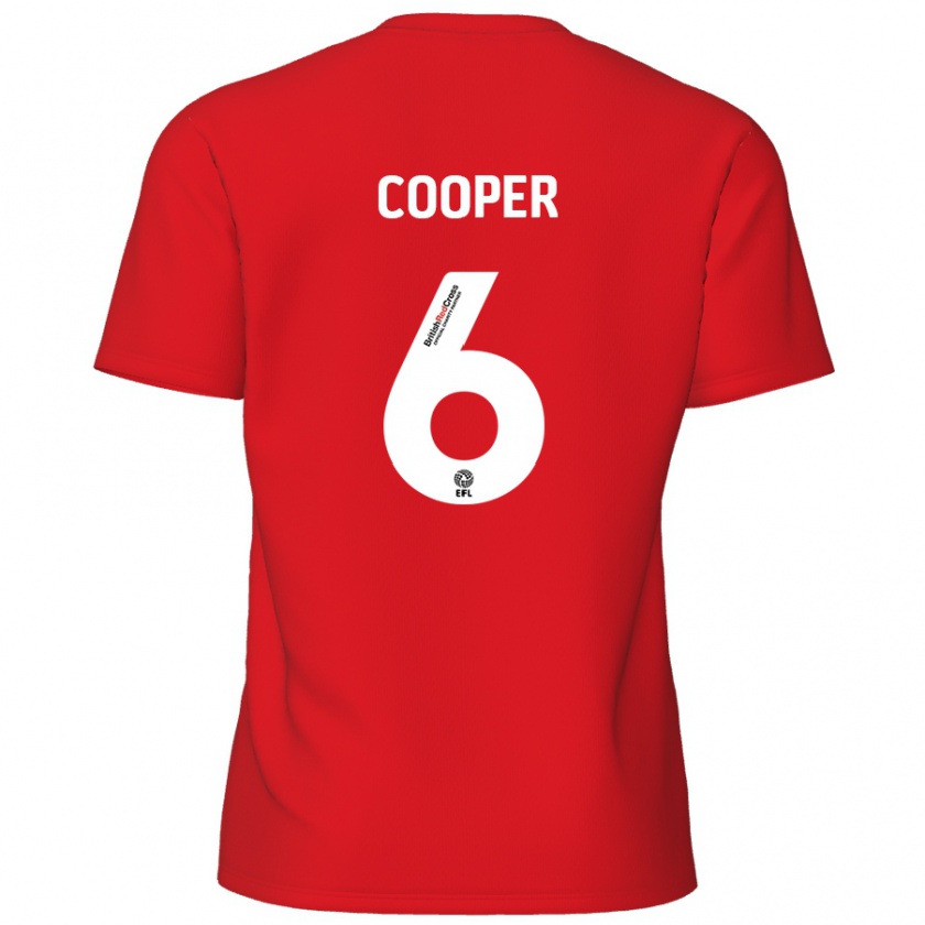 Kandiny Niño Camiseta Brandon Cooper #6 Rojo 1ª Equipación 2024/25 La Camisa Chile