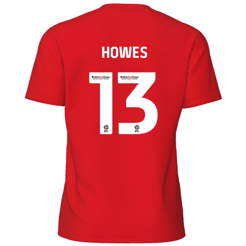 Kandiny Niño Camiseta Sam Howes #13 Rojo 1ª Equipación 2024/25 La Camisa Chile