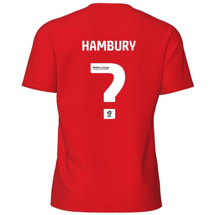 Kandiny Niño Camiseta Zack Hambury #0 Rojo 1ª Equipación 2024/25 La Camisa Chile