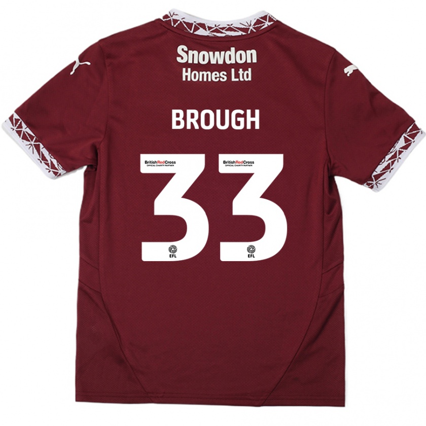 Kandiny Niño Camiseta Patrick Brough #33 Borgoña 1ª Equipación 2024/25 La Camisa Chile