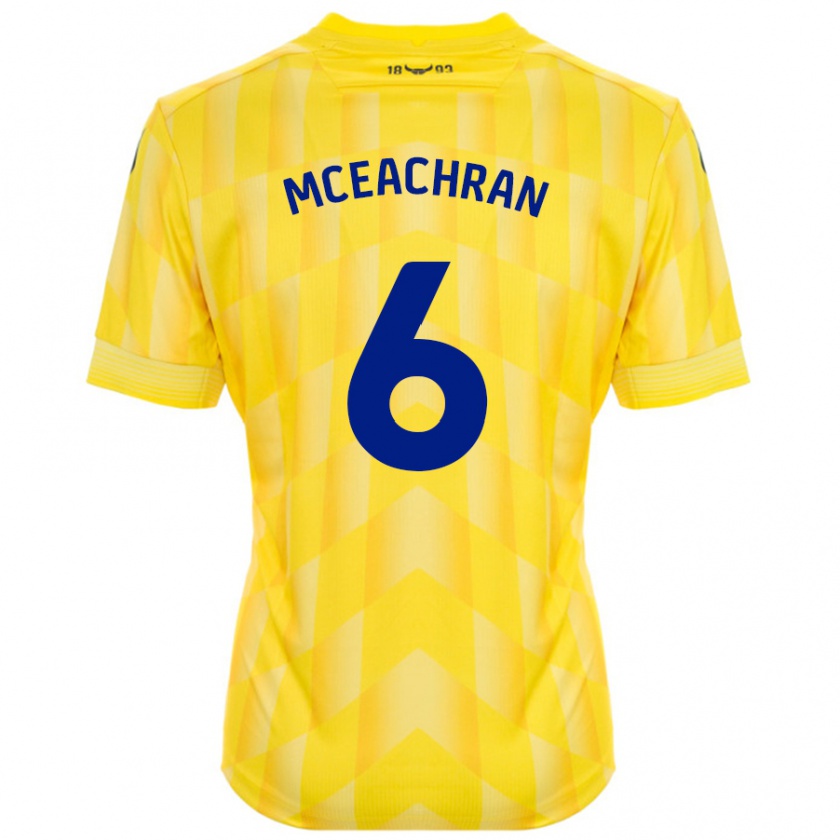 Kandiny Niño Camiseta Josh Mceachran #6 Amarillo 1ª Equipación 2024/25 La Camisa Chile