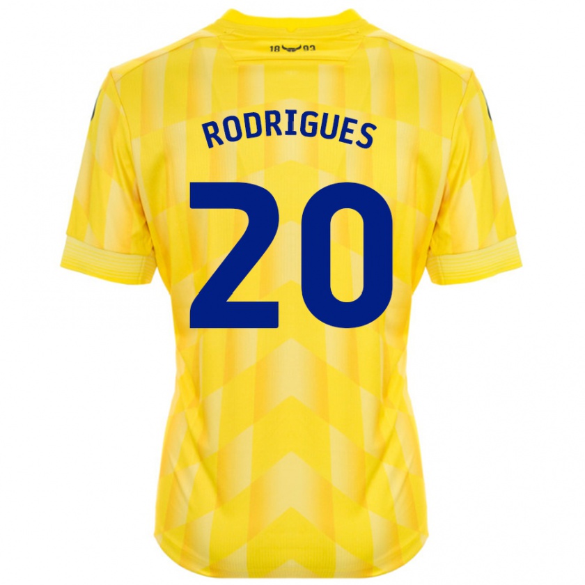 Kandiny Niño Camiseta Rúben Rodrigues #20 Amarillo 1ª Equipación 2024/25 La Camisa Chile